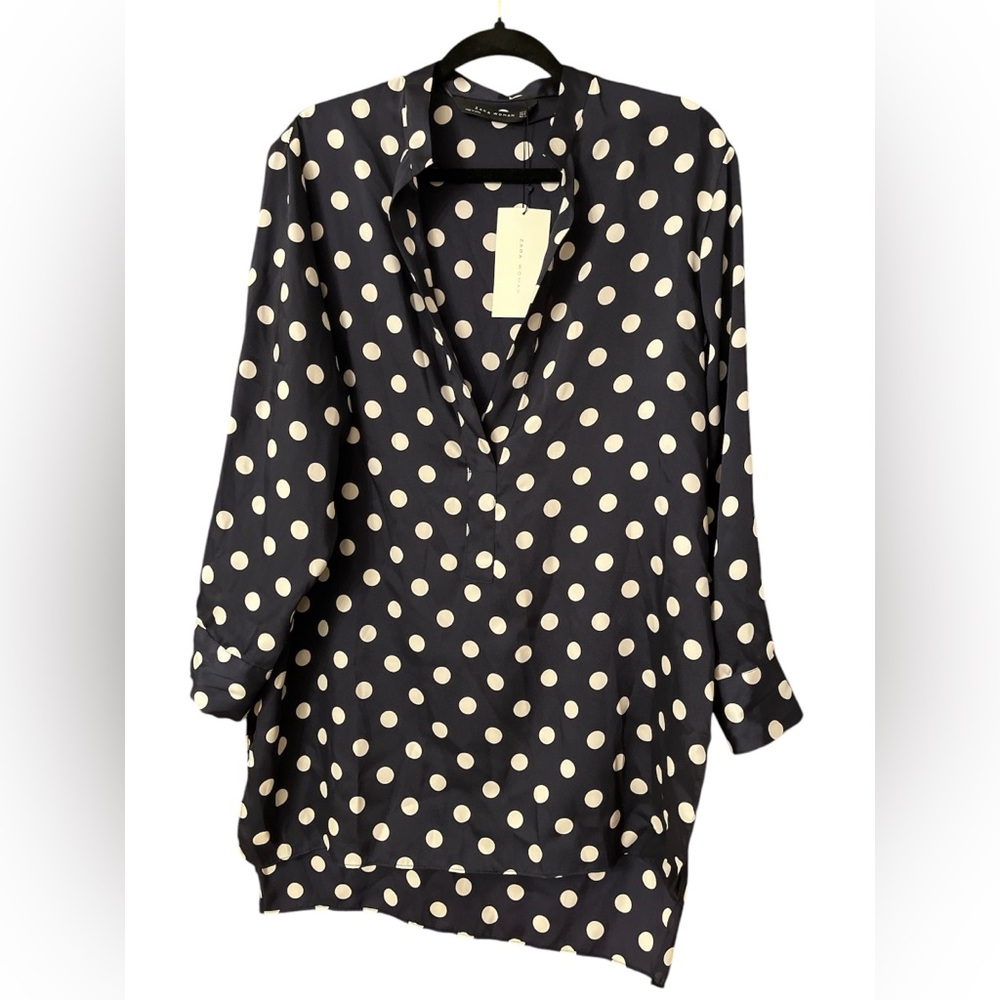 zara polka dot oversized top NWT